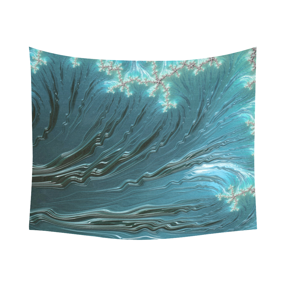 Big Wave Fine Fractal Ocean Wave Cotton Linen Wall Tapestry 60"x 51"