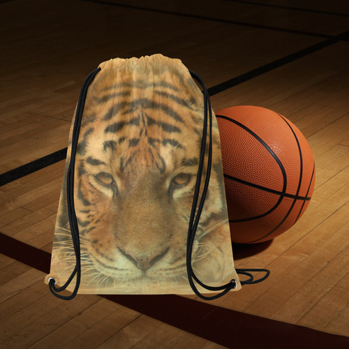 Tiger In The Moon Medium Drawstring Bag Model 1604 (Twin Sides) 13.8"(W) * 18.1"(H)