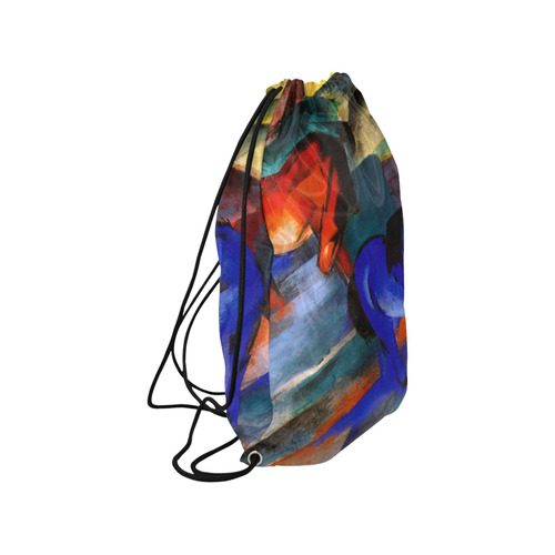 Red and Blue Horse by Franz Marc Medium Drawstring Bag Model 1604 (Twin Sides) 13.8"(W) * 18.1"(H)