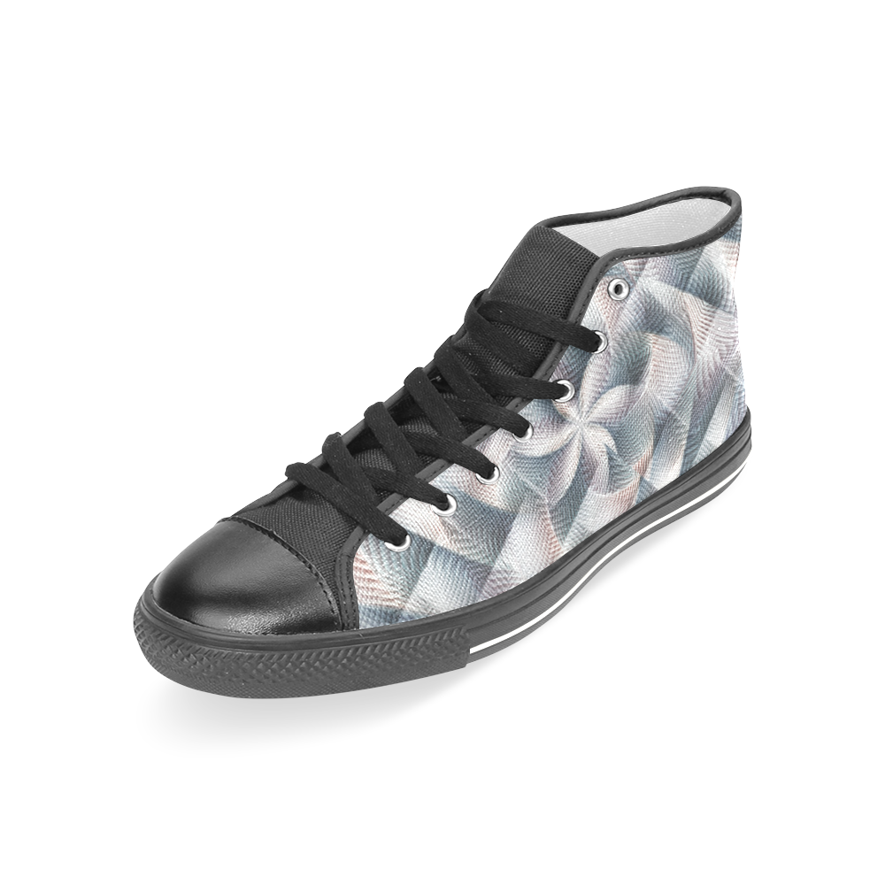 Metallic Petals - Jera Nour Women's Classic High Top Canvas Shoes (Model 017)