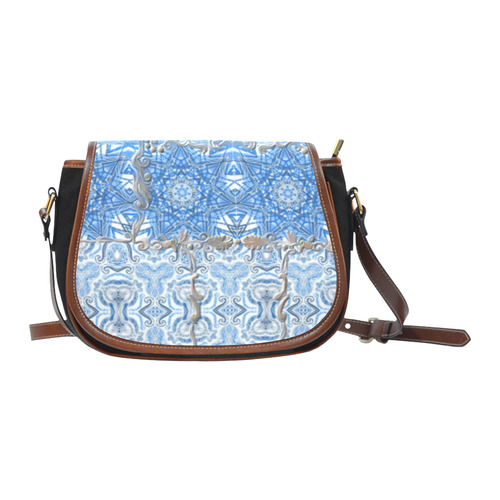 blue travel Saddle Bag/Small (Model 1649)(Flap Customization)