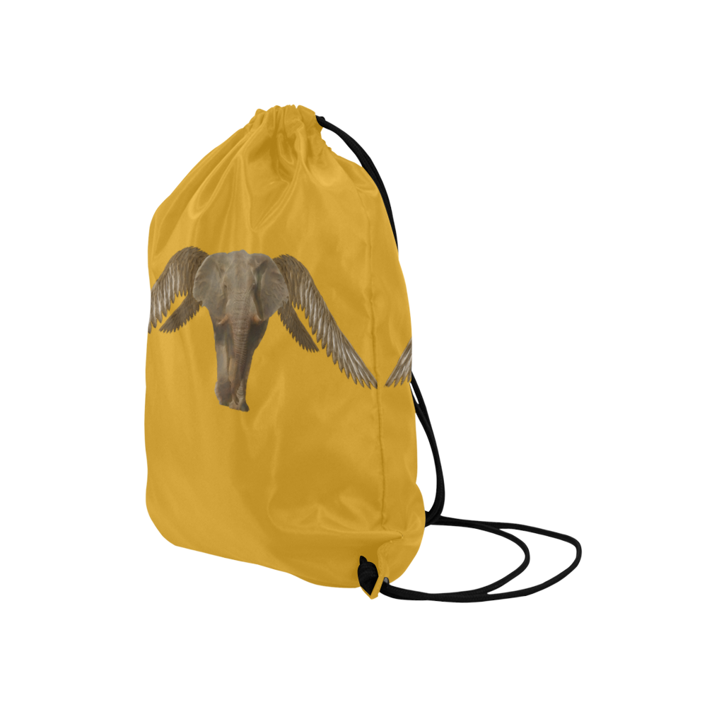 The Flying Elephant Medium Drawstring Bag Model 1604 (Twin Sides) 13.8"(W) * 18.1"(H)