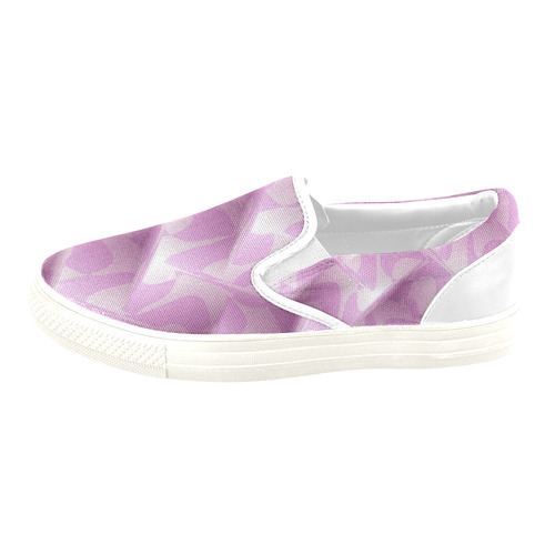 Subtle Light Purple Cubik - Jera Nour Women's Unusual Slip-on Canvas Shoes (Model 019)