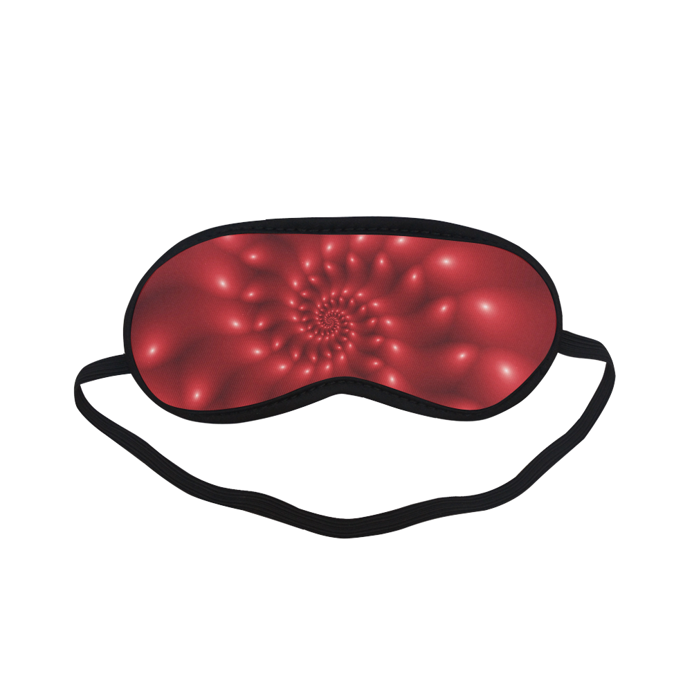 Glossy Red Spiral Fractal Sleeping Mask