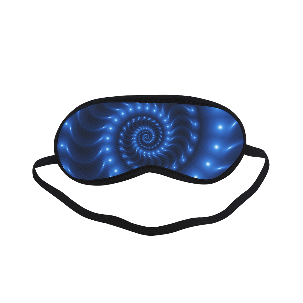 Glossy Blue Spiral Fractal Sleeping Mask