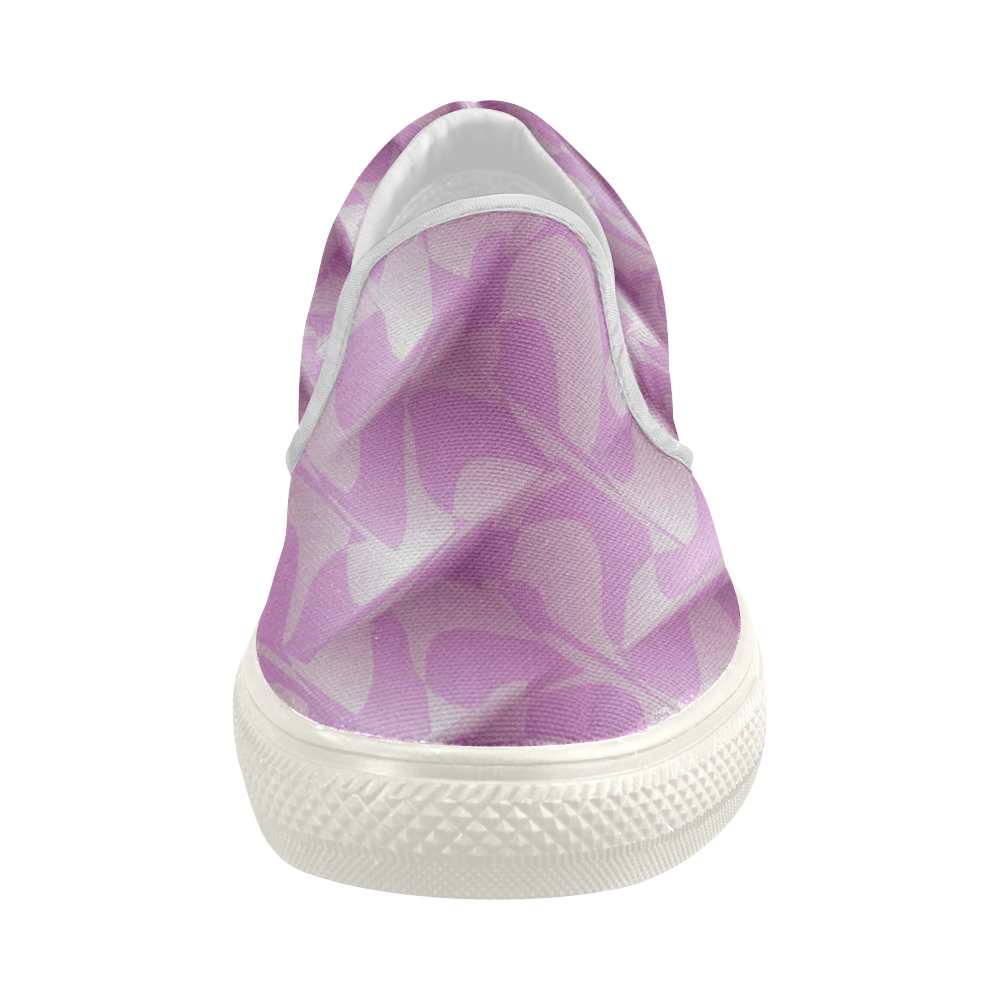 Subtle Light Purple Cubik - Jera Nour Women's Slip-on Canvas Shoes (Model 019)