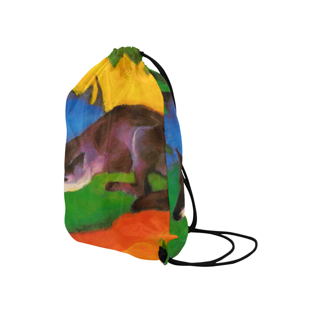 Black Fox by Franz Marc Medium Drawstring Bag Model 1604 (Twin Sides) 13.8"(W) * 18.1"(H)