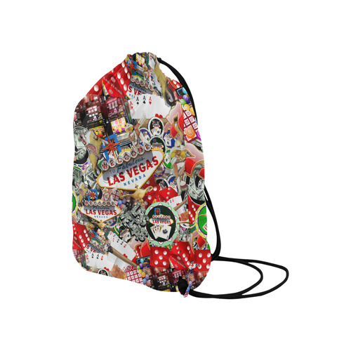 Las Vegas Icons - Gamblers Delight Medium Drawstring Bag Model 1604 (Twin Sides) 13.8"(W) * 18.1"(H)