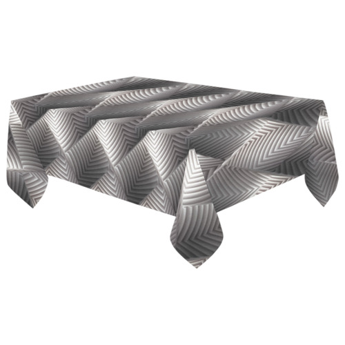 Metallic Tile - Jera Nour Cotton Linen Tablecloth 60"x 104"