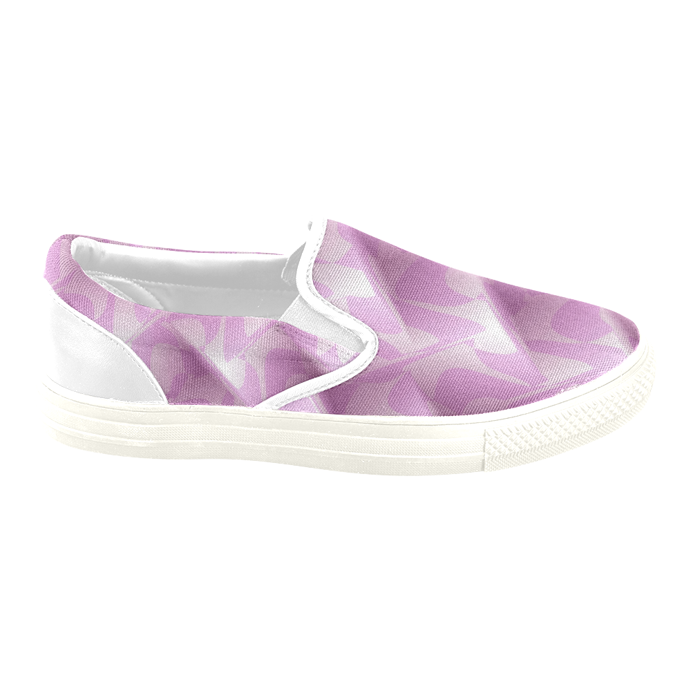 Subtle Light Purple Cubik - Jera Nour Women's Unusual Slip-on Canvas Shoes (Model 019)