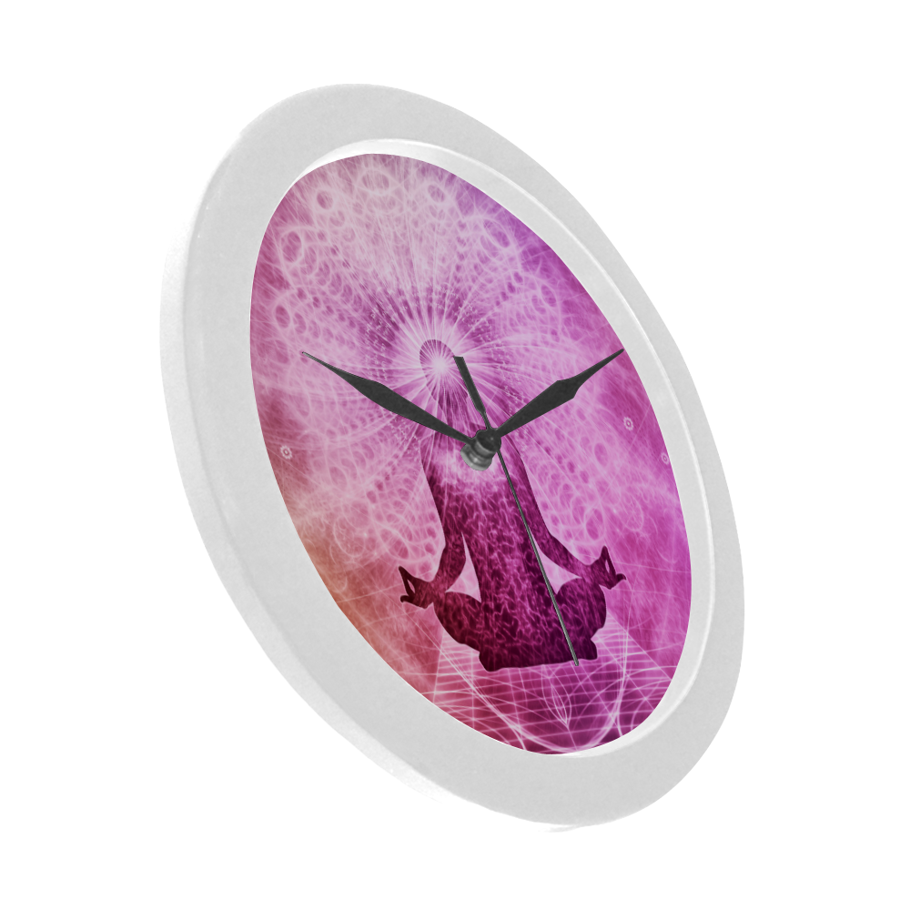Holy Yoga Lotus Meditation Circular Plastic Wall clock