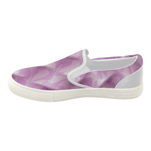 Subtle Light Purple Cubik - Jera Nour Women's Slip-on Canvas Shoes (Model 019)