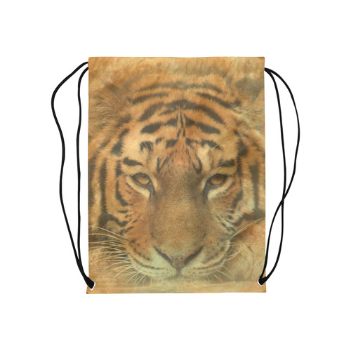 Tiger In The Moon Medium Drawstring Bag Model 1604 (Twin Sides) 13.8"(W) * 18.1"(H)