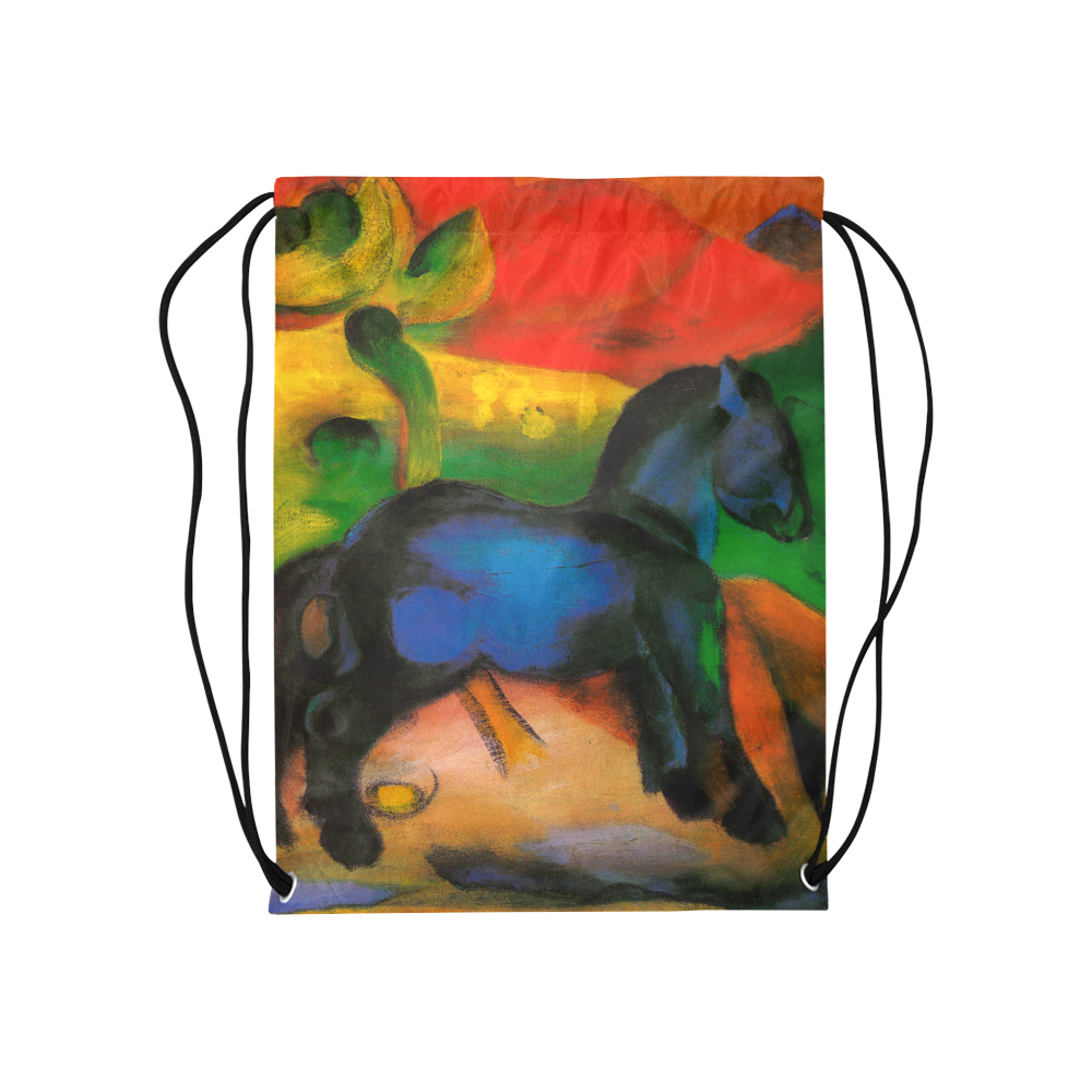 Little Blue Horse by Franz Marc Medium Drawstring Bag Model 1604 (Twin Sides) 13.8"(W) * 18.1"(H)
