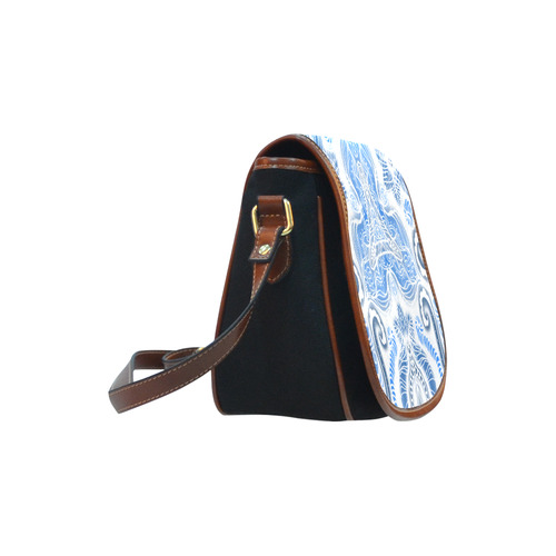 blue tile 2 Saddle Bag/Small (Model 1649)(Flap Customization)