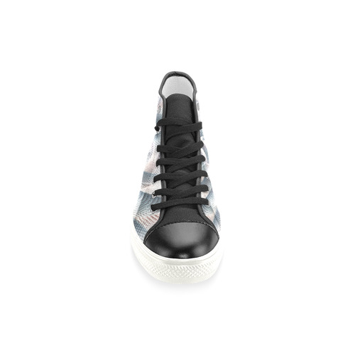 Metallic Petals - Jera Nour Women's Classic High Top Canvas Shoes (Model 017)