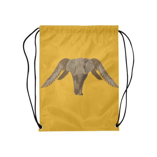 The Flying Elephant Medium Drawstring Bag Model 1604 (Twin Sides) 13.8"(W) * 18.1"(H)
