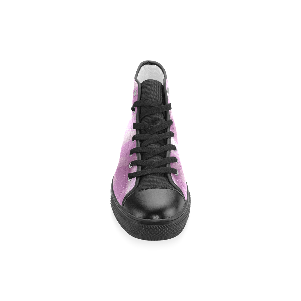 Subtle Light Purple Cubik - Jera Nour Women's Classic High Top Canvas Shoes (Model 017)