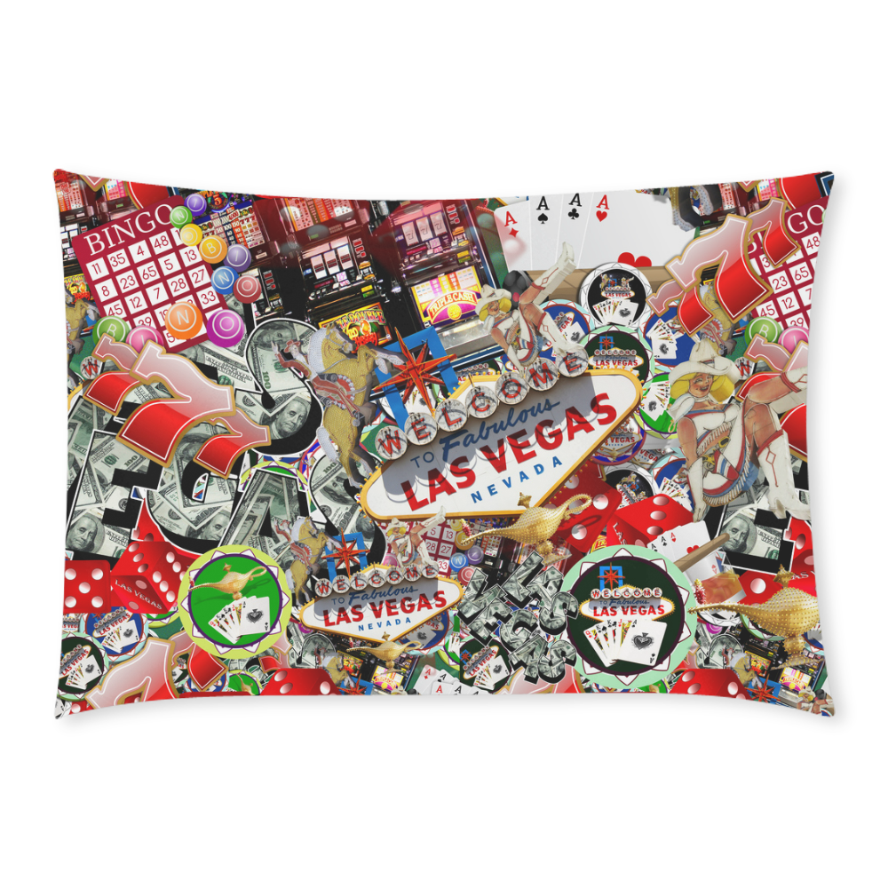 Las Vegas Icons - Gamblers Delight Custom Rectangle Pillow Case 20x30 (One Side)