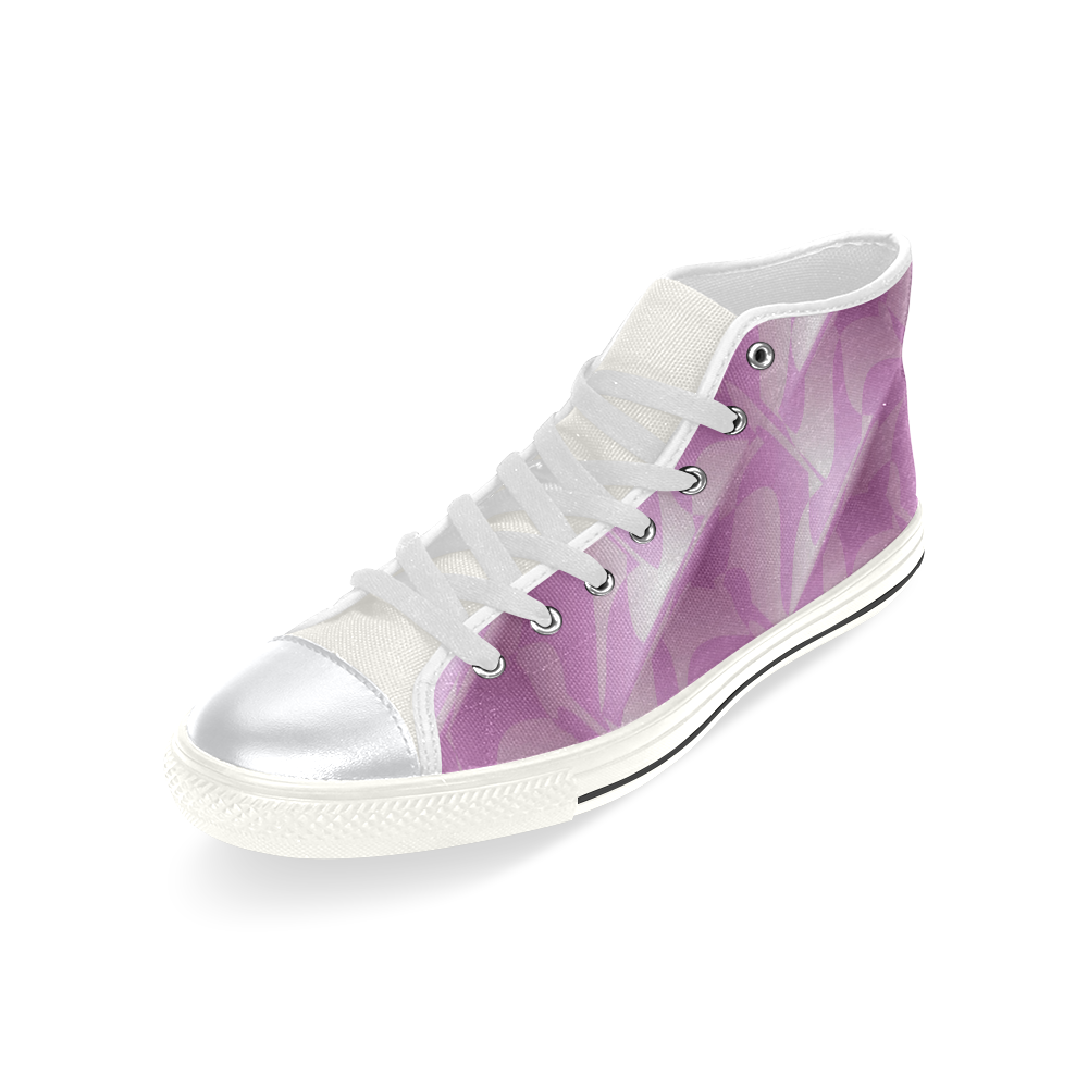 Subtle Light Purple Cubik - Jera Nour High Top Canvas Women's Shoes/Large Size (Model 017)