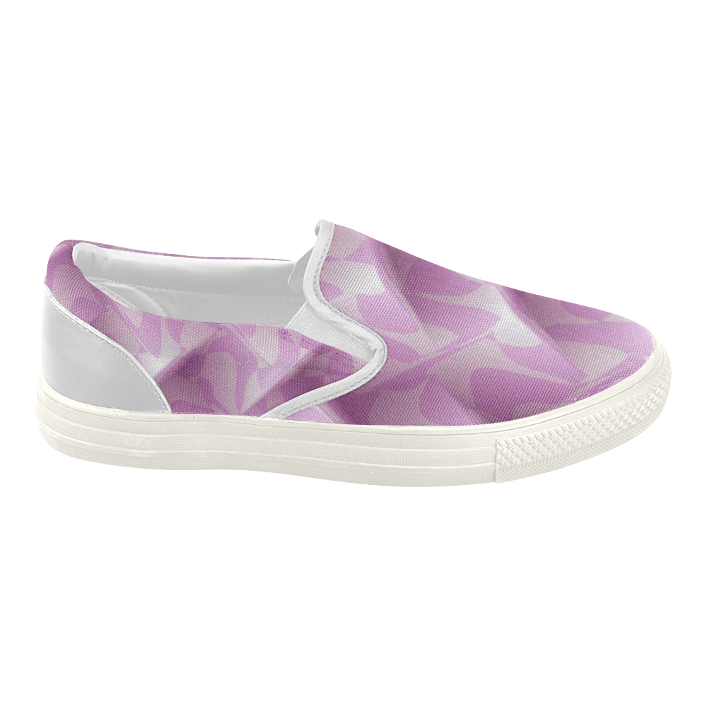 Subtle Light Purple Cubik - Jera Nour Women's Slip-on Canvas Shoes (Model 019)