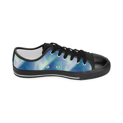 Subtle Blue Cubik - Jera Nour Men's Classic Canvas Shoes (Model 018)