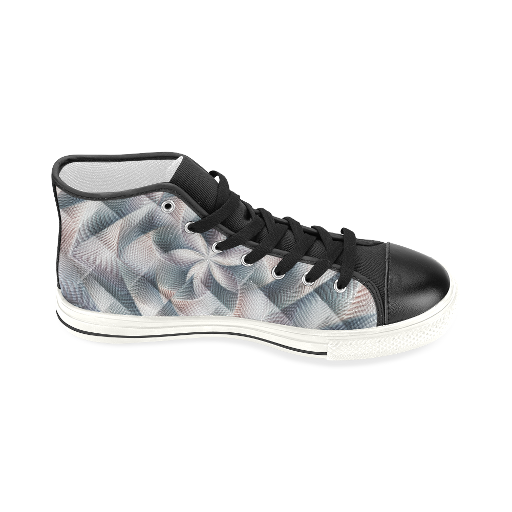 Metallic Petals - Jera Nour Women's Classic High Top Canvas Shoes (Model 017)