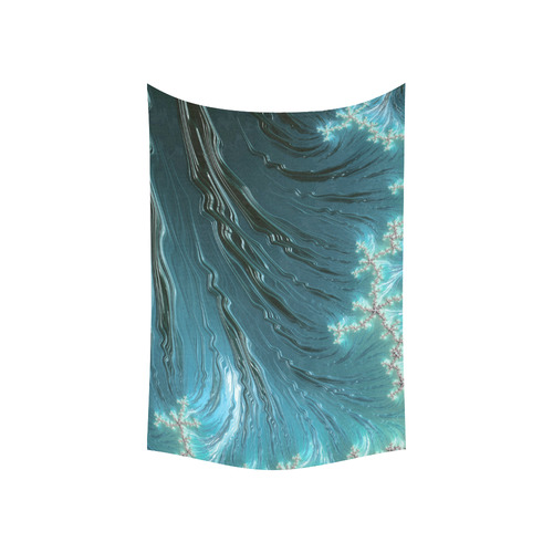 Big Wave Fine Fractal Ocean Wave Cotton Linen Wall Tapestry 60"x 40"