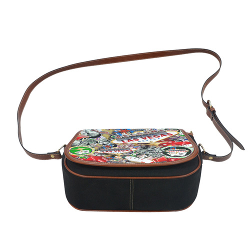 Las Vegas Icons - Gamblers Delight Saddle Bag/Small (Model 1649)(Flap Customization)