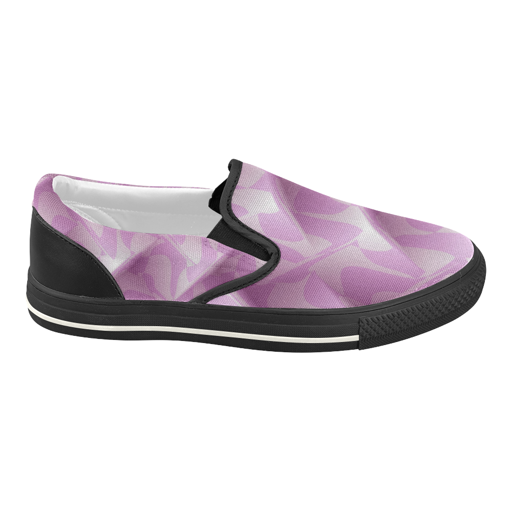 Subtle Light Purple Cubik - Jera Nour Women's Slip-on Canvas Shoes (Model 019)