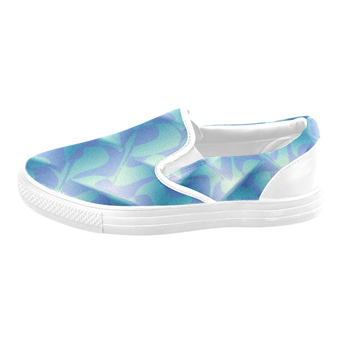 Subtle Blue Cubik - Jera Nour Men's Slip-on Canvas Shoes (Model 019)