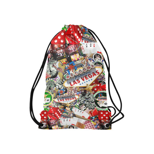 Las Vegas Icons - Gamblers Delight Small Drawstring Bag Model 1604 (Twin Sides) 11"(W) * 17.7"(H)