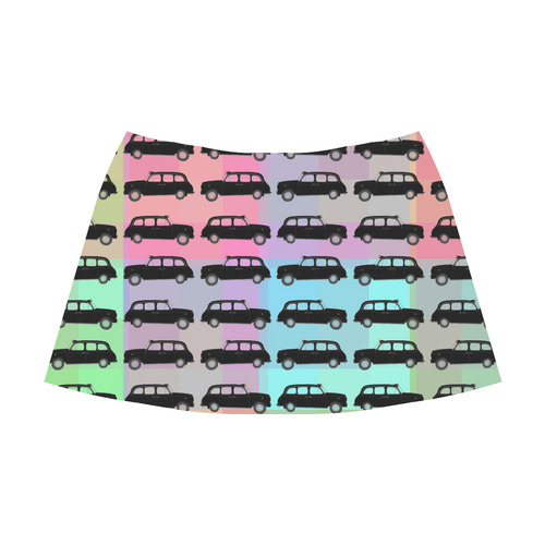 London Taxi Cab Pattern Mnemosyne Women's Crepe Skirt (Model D16)