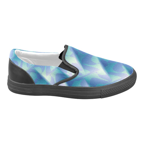 Subtle Blue Cubik - Jera Nour Men's Unusual Slip-on Canvas Shoes (Model 019)