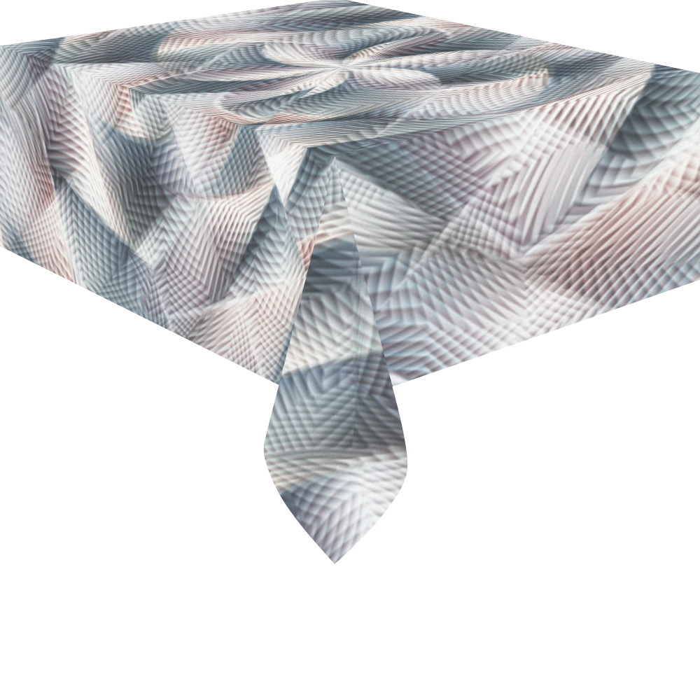 Metallic Petals - Jera Nour Cotton Linen Tablecloth 52"x 70"
