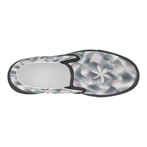 Metallic Petals - Jera Nour Women's Slip-on Canvas Shoes (Model 019)