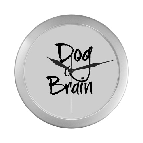 Dog Brain Silver Color Wall Clock