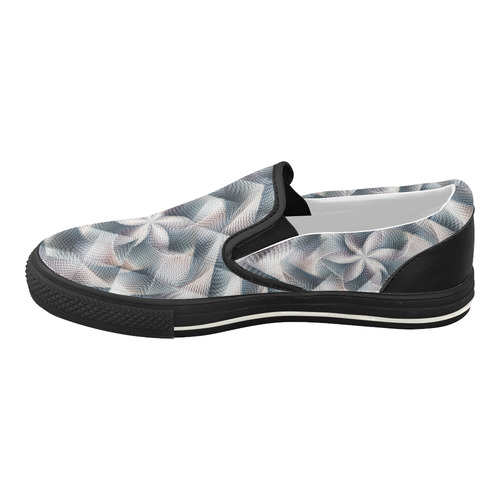 Metallic Petals - Jera Nour Women's Slip-on Canvas Shoes (Model 019)