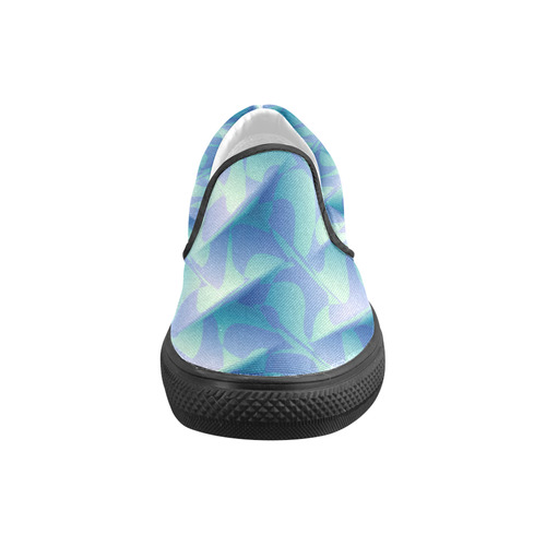 Subtle Blue Cubik - Jera Nour Men's Slip-on Canvas Shoes (Model 019)