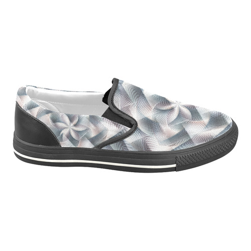 Metallic Petals - Jera Nour Women's Unusual Slip-on Canvas Shoes (Model 019)