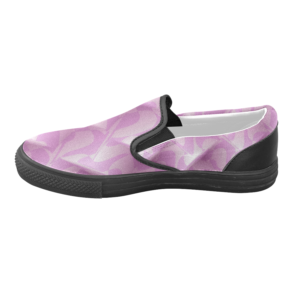 Subtle Light Purple Cubik - Jera Nour Women's Unusual Slip-on Canvas Shoes (Model 019)