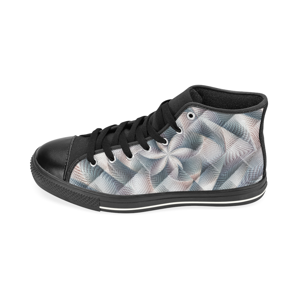 Metallic Petals - Jera Nour High Top Canvas Women's Shoes/Large Size (Model 017)