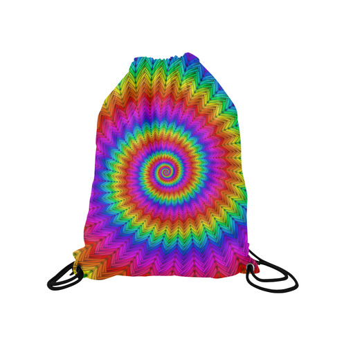 Psychedelic Rainbow Spiral Medium Drawstring Bag Model 1604 (Twin Sides) 13.8"(W) * 18.1"(H)