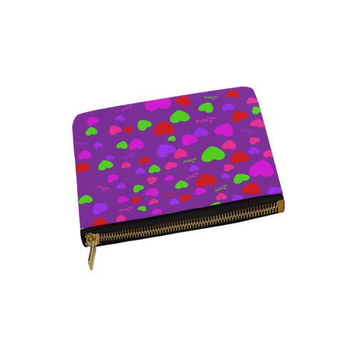 Love And Hearts Purple Carry-All Pouch 6''x5''