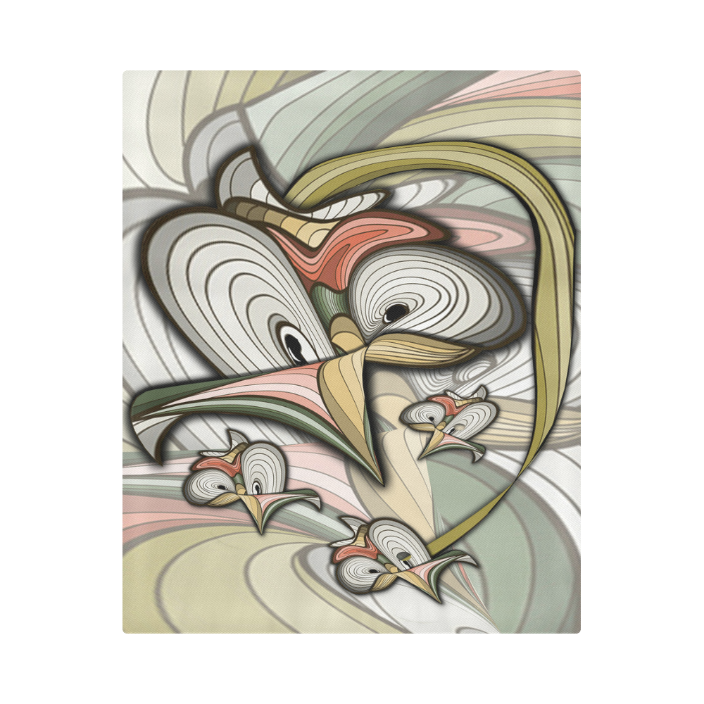 Abstract flower face Duvet Cover 86"x70" ( All-over-print)