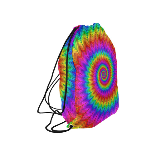 Psychedelic Rainbow Spiral Large Drawstring Bag Model 1604 (Twin Sides)  16.5"(W) * 19.3"(H)