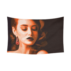 Beautiful Woman Cotton Linen Wall Tapestry 90"x 60"