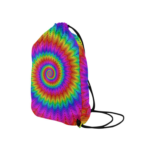 Psychedelic Rainbow Spiral Medium Drawstring Bag Model 1604 (Twin Sides) 13.8"(W) * 18.1"(H)