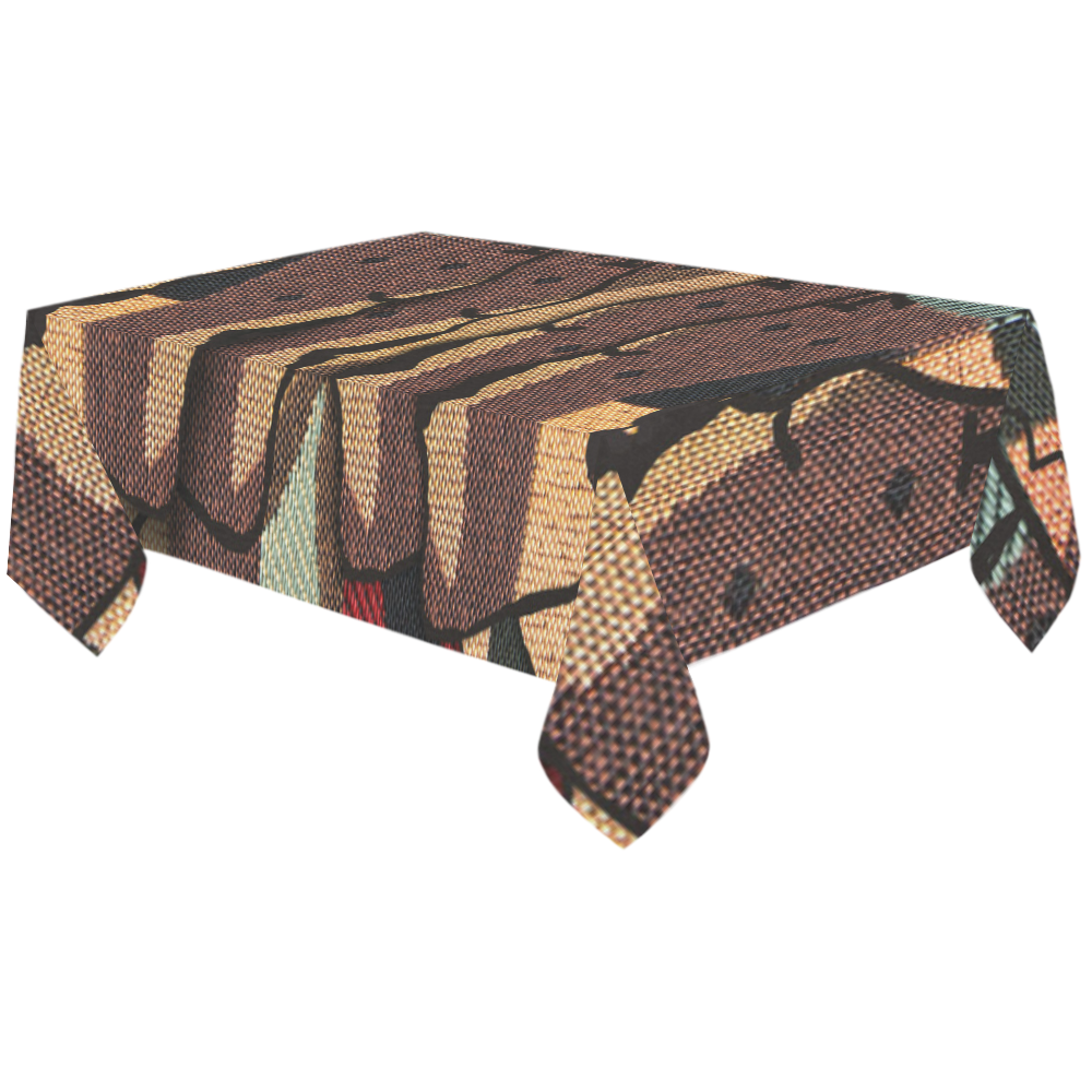 African tapestry Cotton Linen Tablecloth 60"x120"