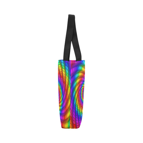 Psychedelic Rainbow Spiral Canvas Tote Bag (Model 1657)